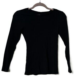 Long Sleeve Black Women's Cotton Tee Shirt